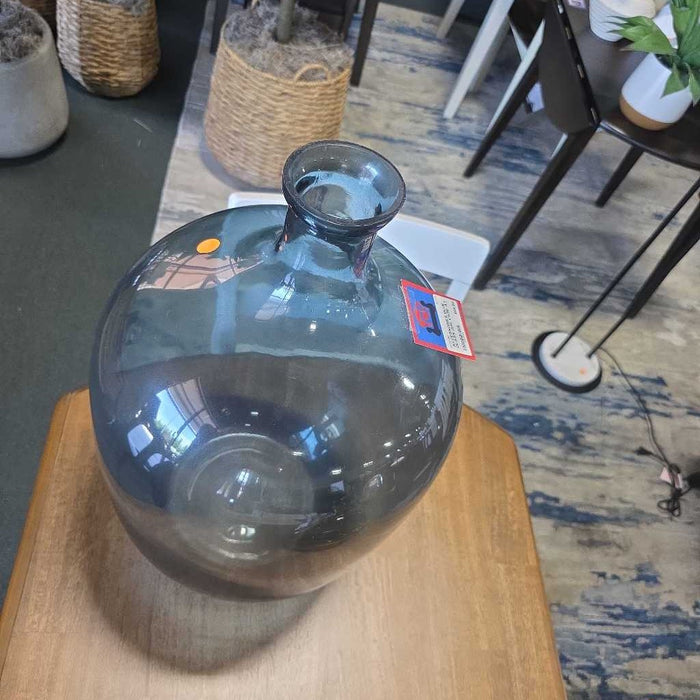 BLUE GLASS JUG VASE AT