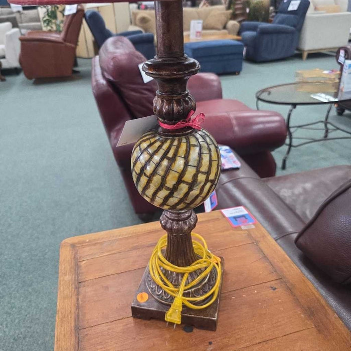 LAMP WITH RED SHADE LS