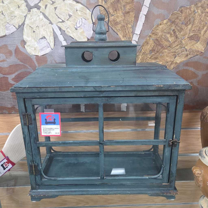 LARGE BLUE LANTERN DECOR LS