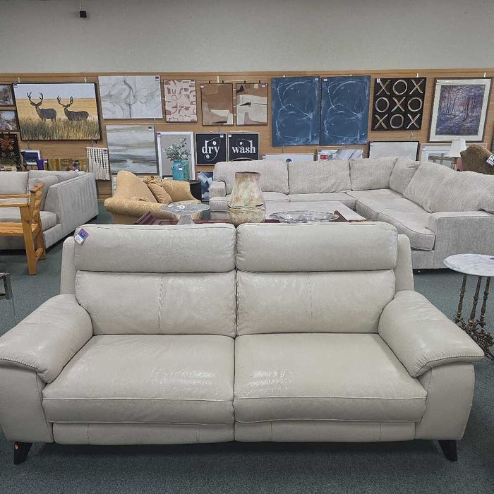 LEATHER SOFA POWER RECLINER
