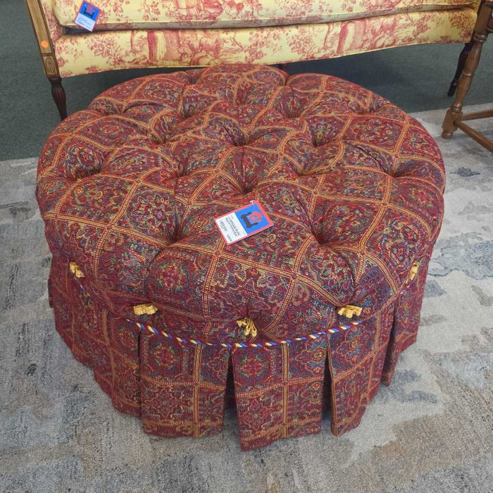 ROUND RED OTTOMAN BAH