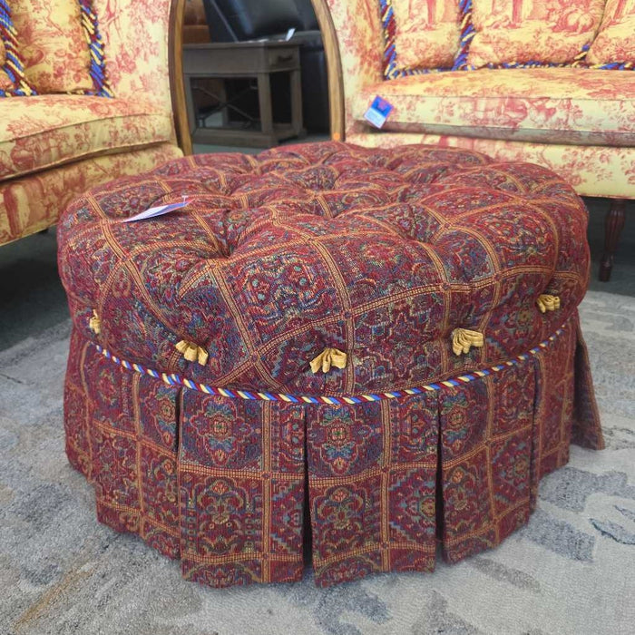 ROUND RED OTTOMAN BAH