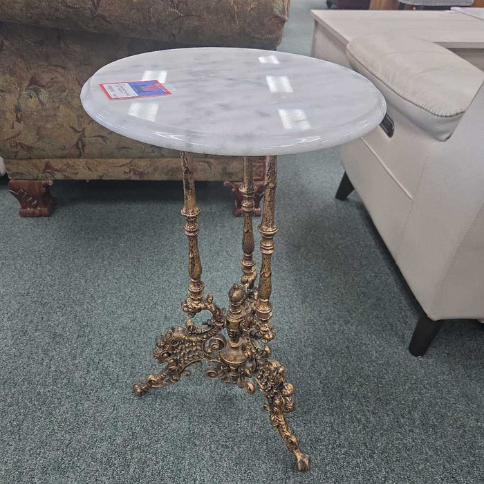 MARBLE END TABLE AT