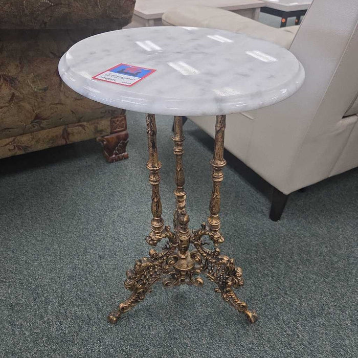 MARBLE END TABLE AT