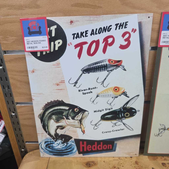 HEDDON FISHING METAL SIGN