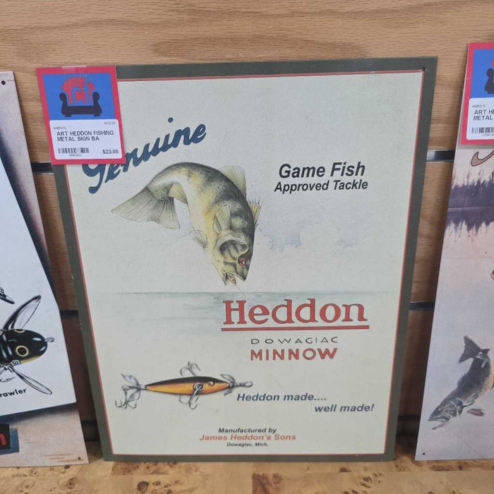 HEDDON FISHING METAL SIGN
