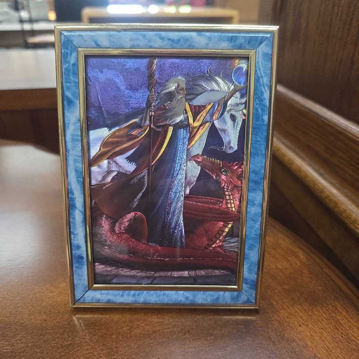 WIZARD WITH UNICORN AND DRAGON ETCHING