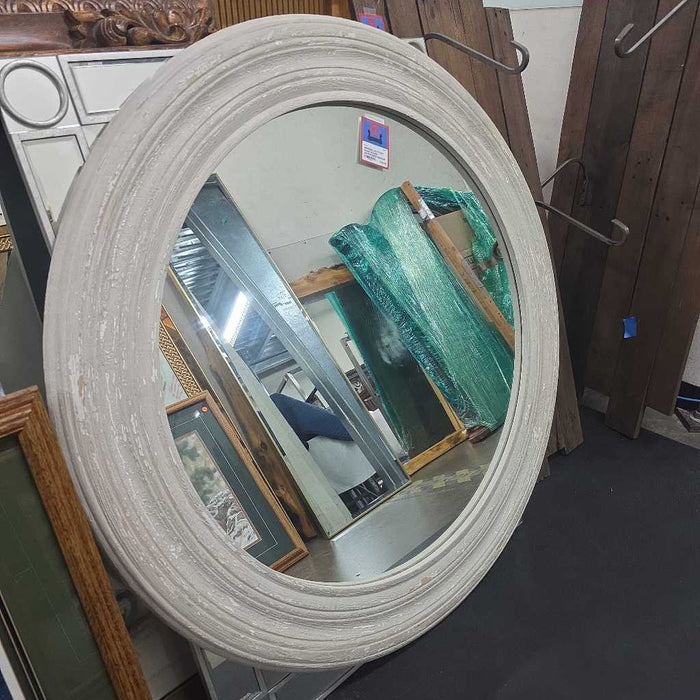 POTTERY BARN ROUND DISTRESSED MIRROR