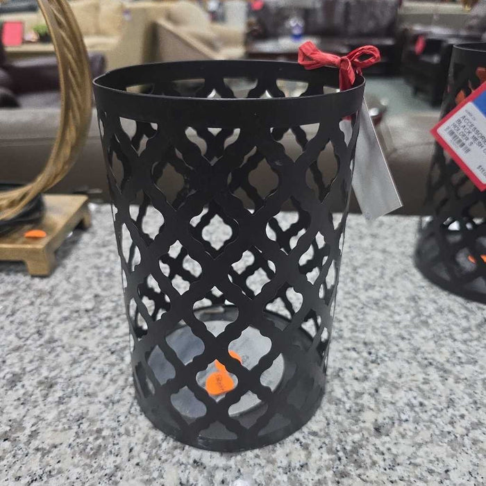 METAL BLACK MESH CANDLE HOLDER S