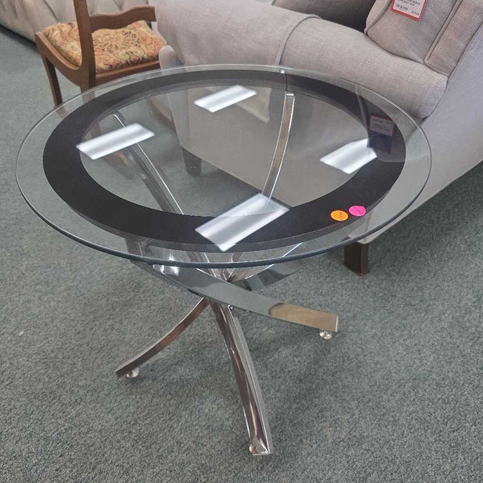 GLASS SIDE TABLE AT