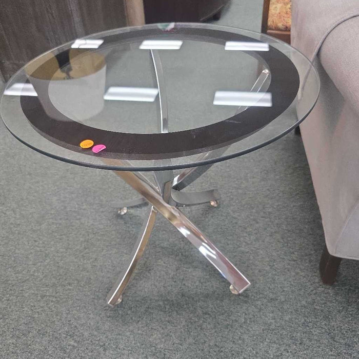GLASS SIDE TABLE AT