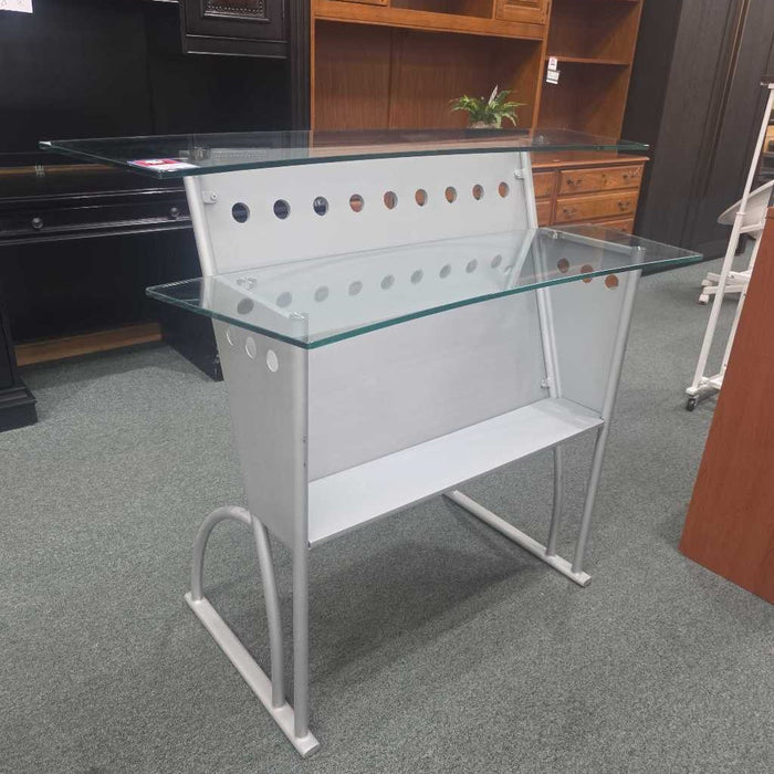 2 TIER GLASS STANDING DESK