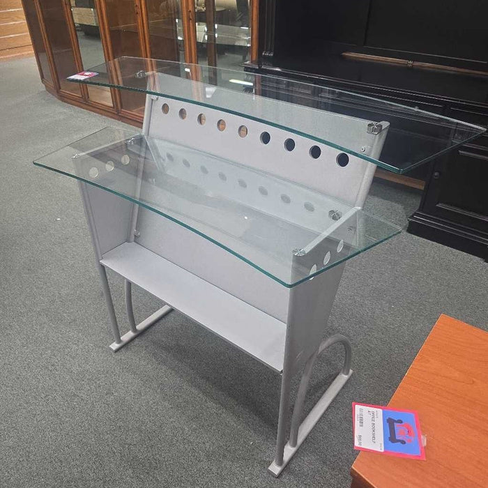 2 TIER GLASS STANDING DESK