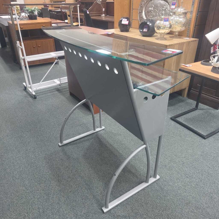 2 TIER GLASS STANDING DESK