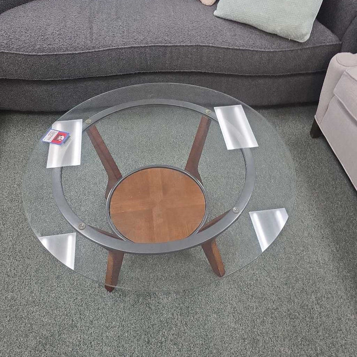 ROUND GLASS TOP COFFEE TABLE SK