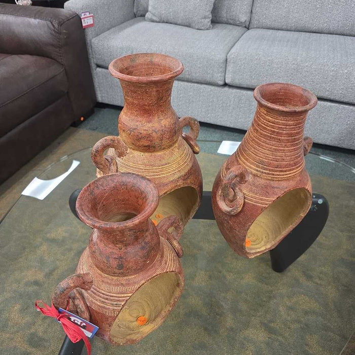 SET OF 3 CHIMINEA CANDLE HOLDERS AT