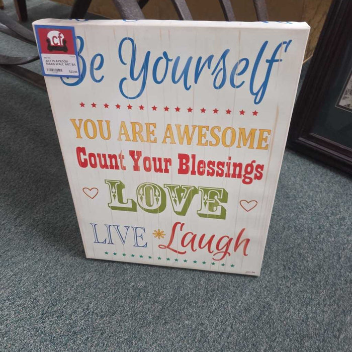 PLAYROOM RULES WALL ART