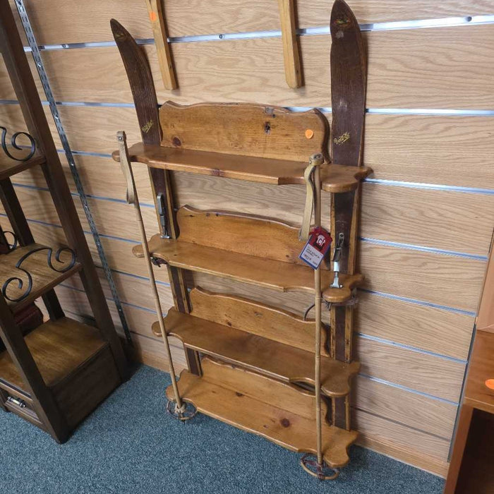 ANTIQUE SKI BOOKSHELF