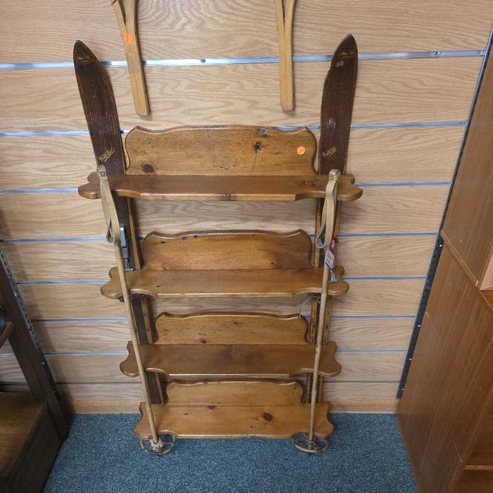 ANTIQUE SKI BOOKSHELF
