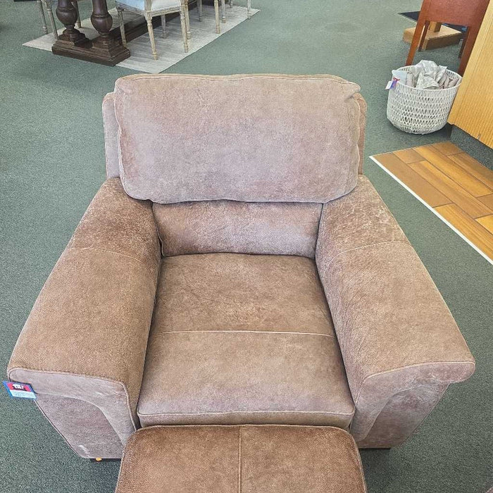 KNOX ITALIAN ALL LEATHER CHAIR WITH OTTOMAN ALK