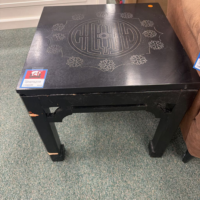 STONE TOP END TABLE AT