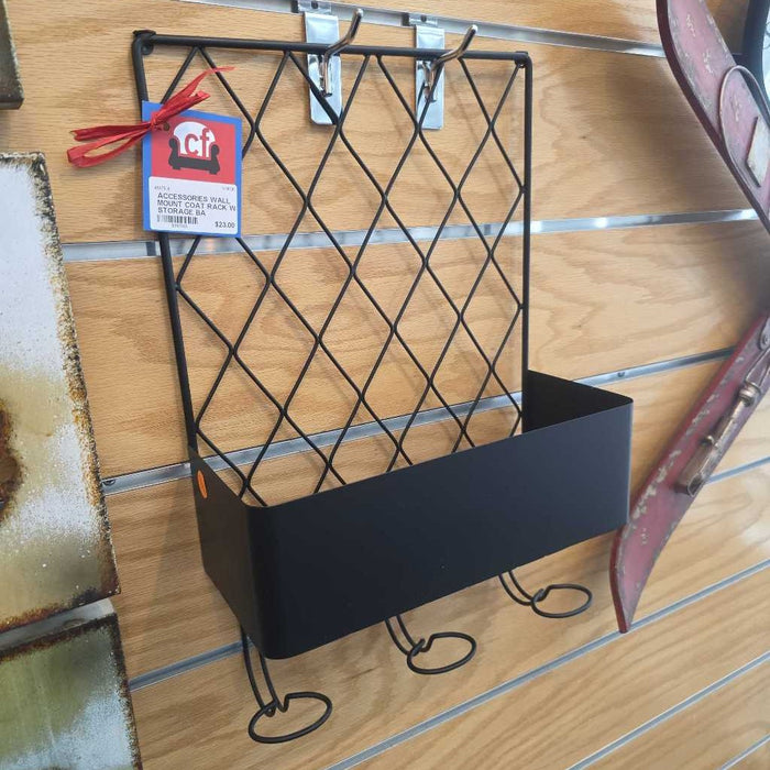 WALL MOUNT COAT RACK W/ STORAGE