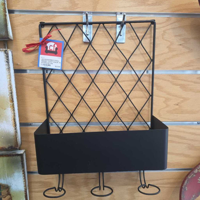 WALL MOUNT COAT RACK W/ STORAGE