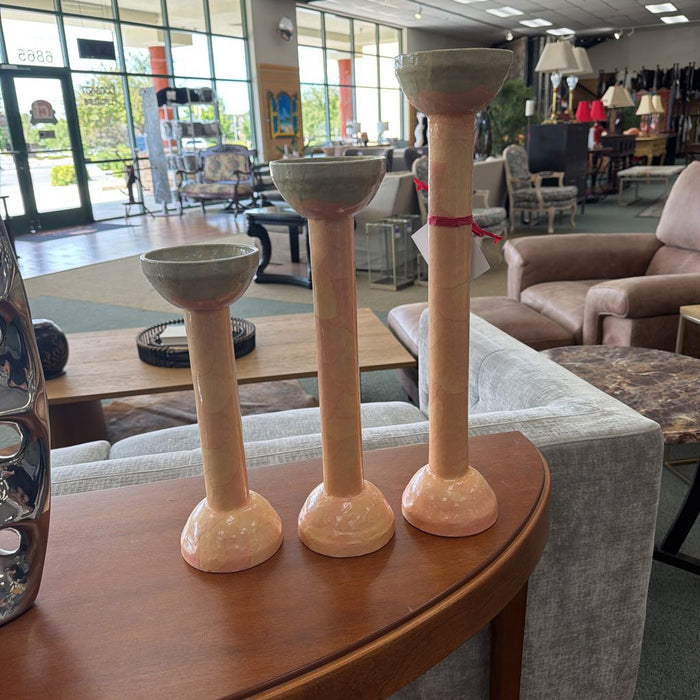 SET OF 3 CANDLE STICKS DECOR