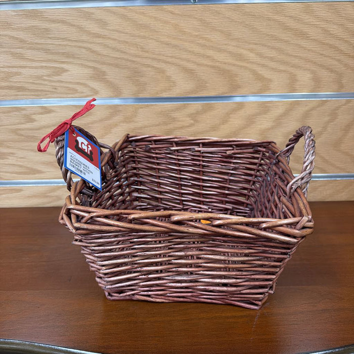 SQUARE WOVEN BASKET WITH HANDLES DECOR
