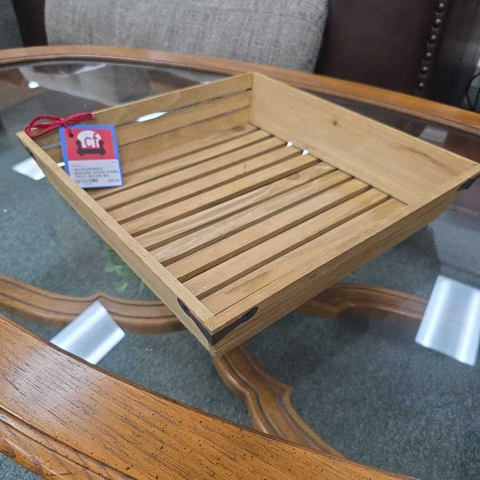 SQUARE WOOD PANEL TRAY DECOR