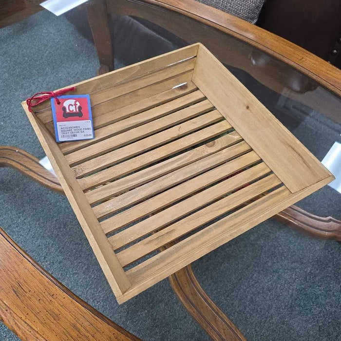 SQUARE WOOD PANEL TRAY DECOR