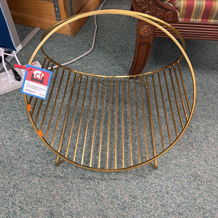 BRASS LOG HOLDER AT