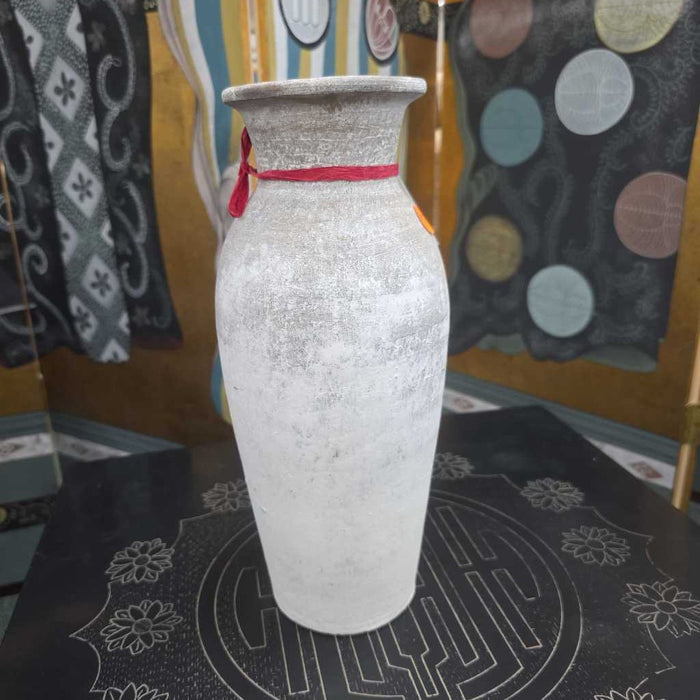 WHITE STONE VASE BA