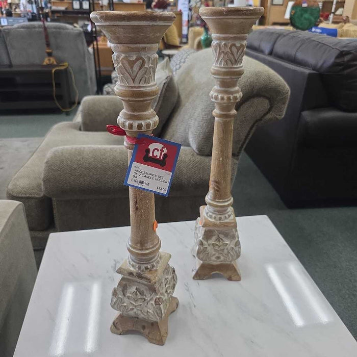 SET OF 2 CANDLE HOLDERS BA