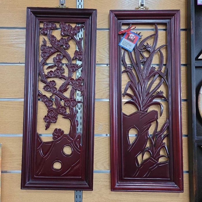 SET OF 2 WOOD PANEL DECOR LS