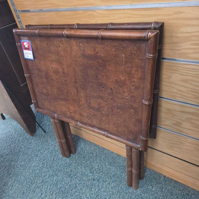 SET OF 2 BAMBOO TV TRAYS BA