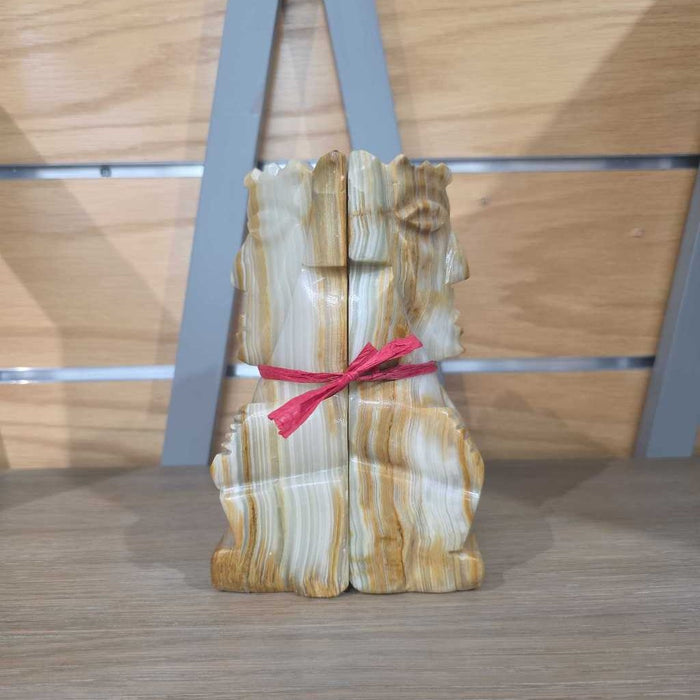 SET OF MARBLE BOOKENDS BT
