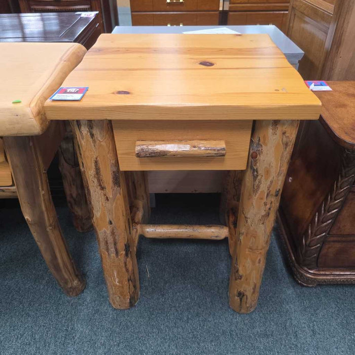LOG NIGHTSTAND