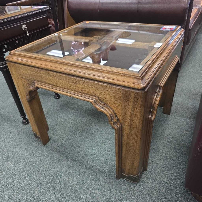 GLASS TOP END TABLE