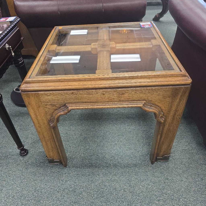 GLASS TOP END TABLE