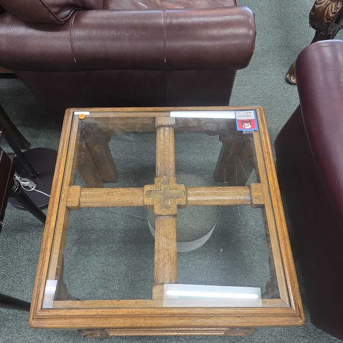 GLASS TOP END TABLE
