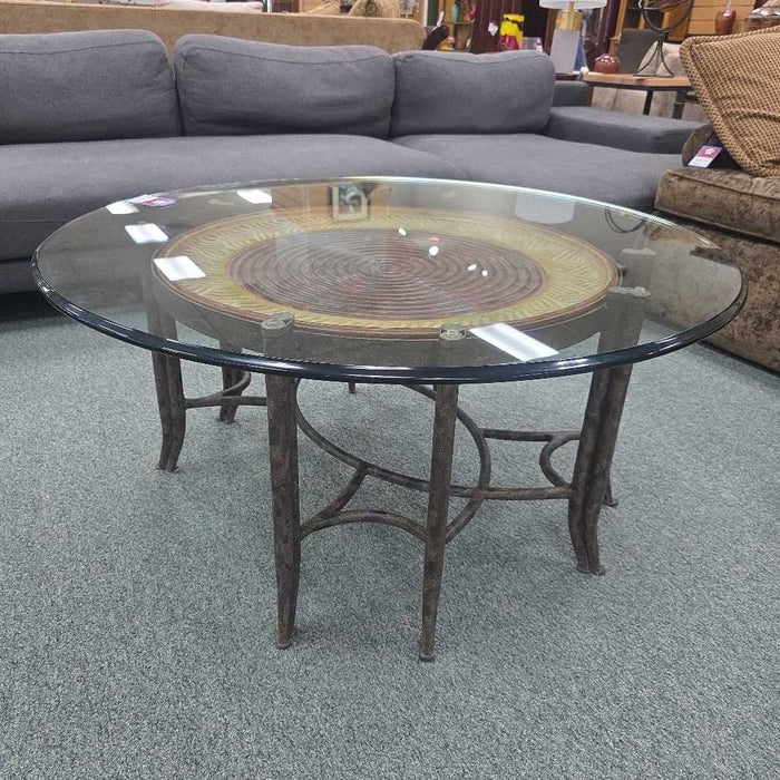 GLASS TOP COFFEE TABLE