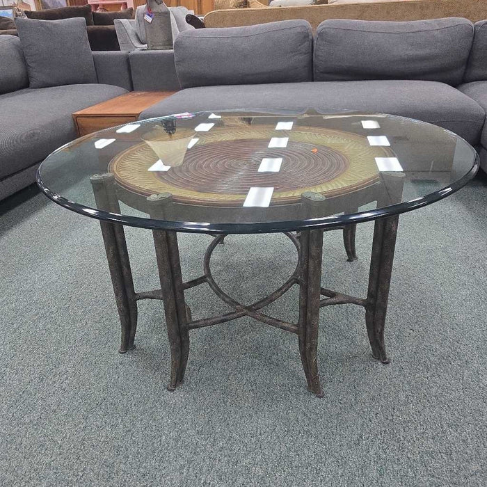 GLASS TOP COFFEE TABLE