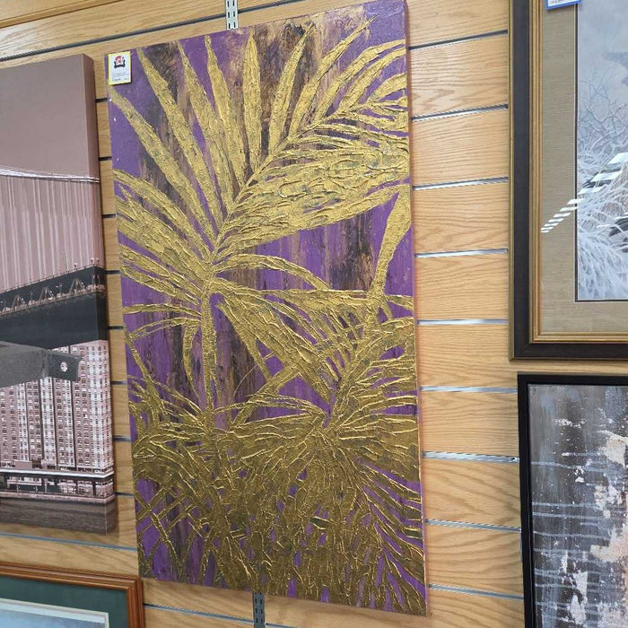 PURPLE AND GOLD ABSTRACT ART