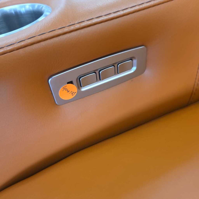 OMNIA 4PC ORANGE LEATHER THEATRE SEATING