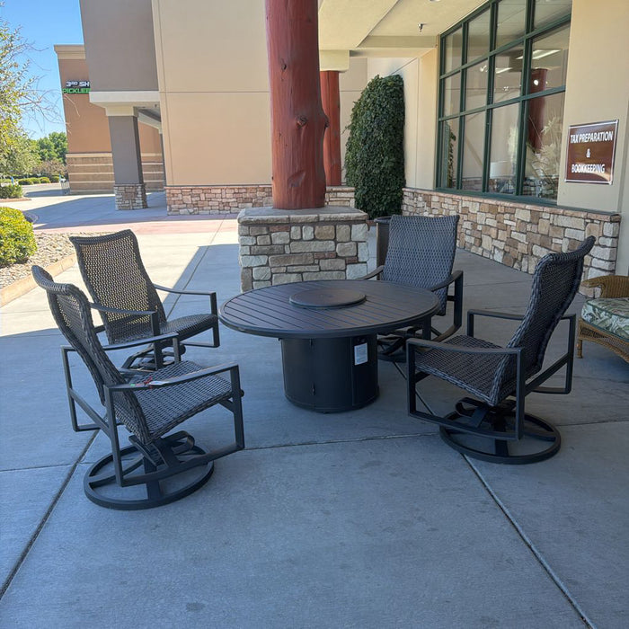 FIREPIT TABLE WITH 4 SWIVEL CHAIRS KLH