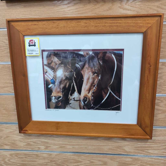 SHARING A JOKE HORSE ART