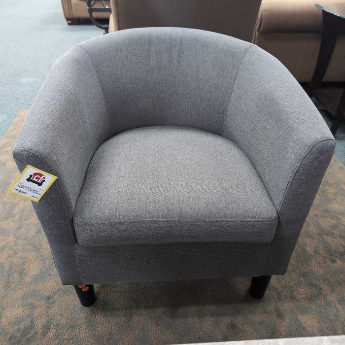 GRAY FABRIC CLUB CHAIR
