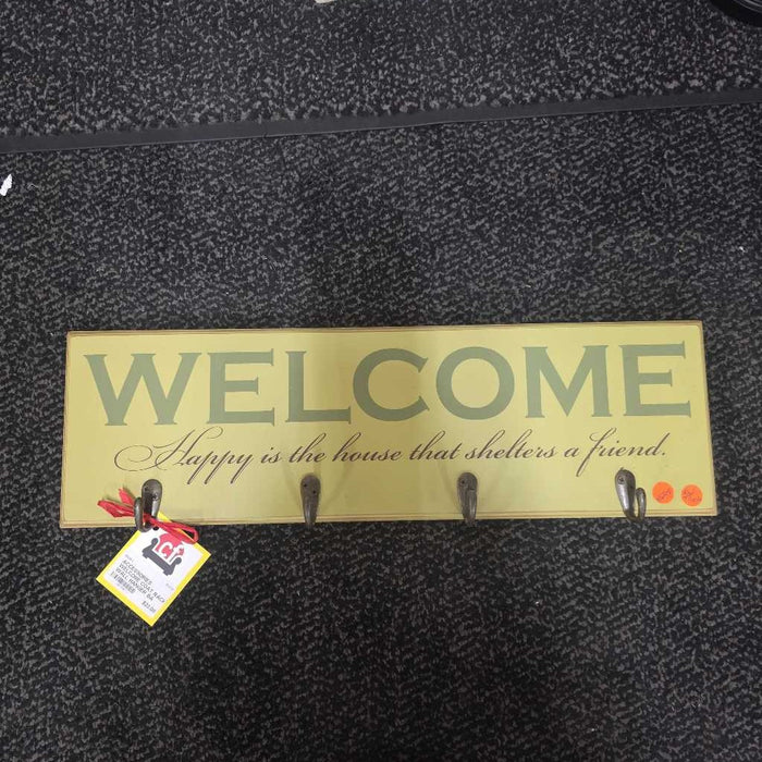 WELCOME COAT RACK WALL HANGER BA
