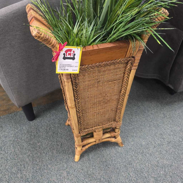 BAMBOO BASKET WITH SILK BT